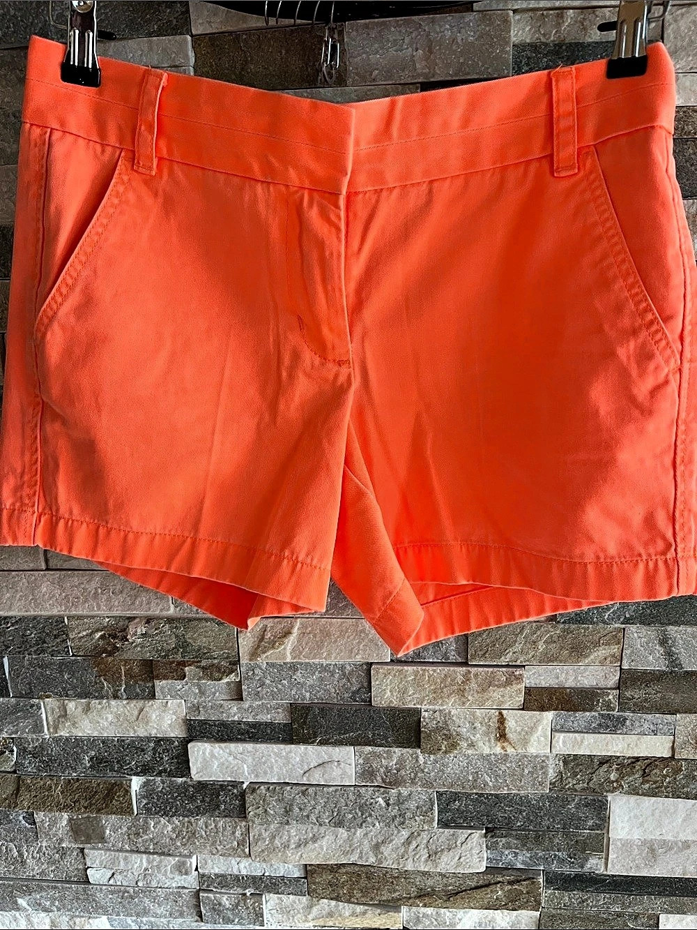 J.CREW Chino Broken-In Shorts Cotton Bermuda Orange Size 4